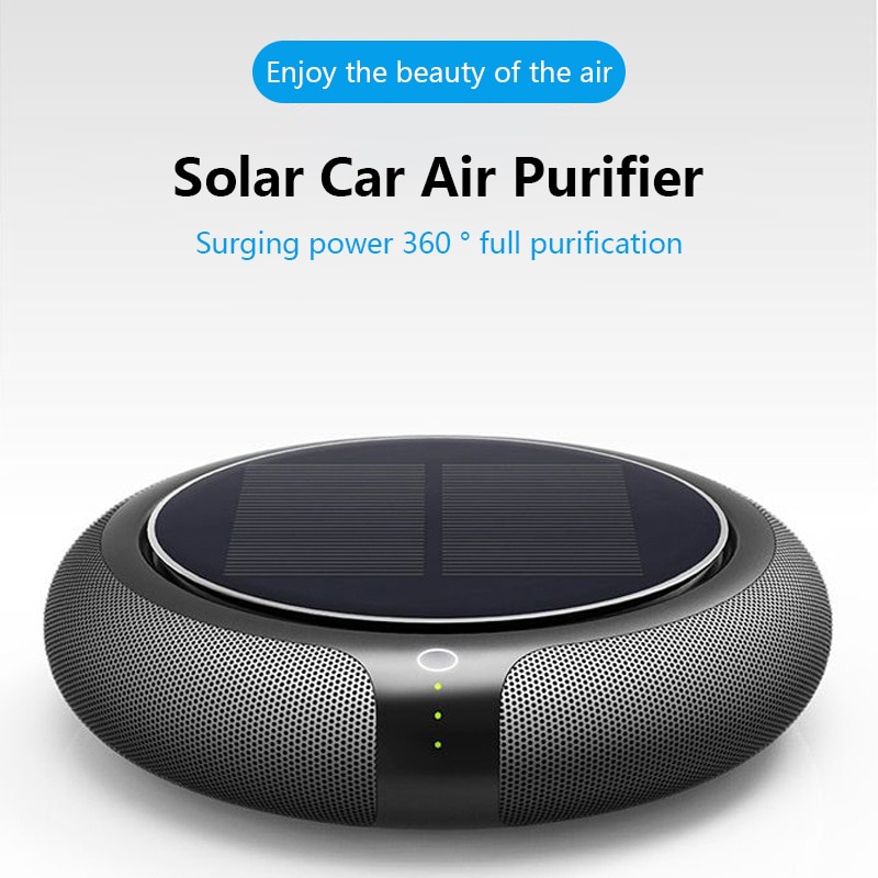 Draagbare Solar Auto Luchtreiniger Voertuig Thuis Geen Lawaai Solar Power Filter Cleaner Zuiveren Hoge Snelheid Ionisator Anion Luchtreiniger