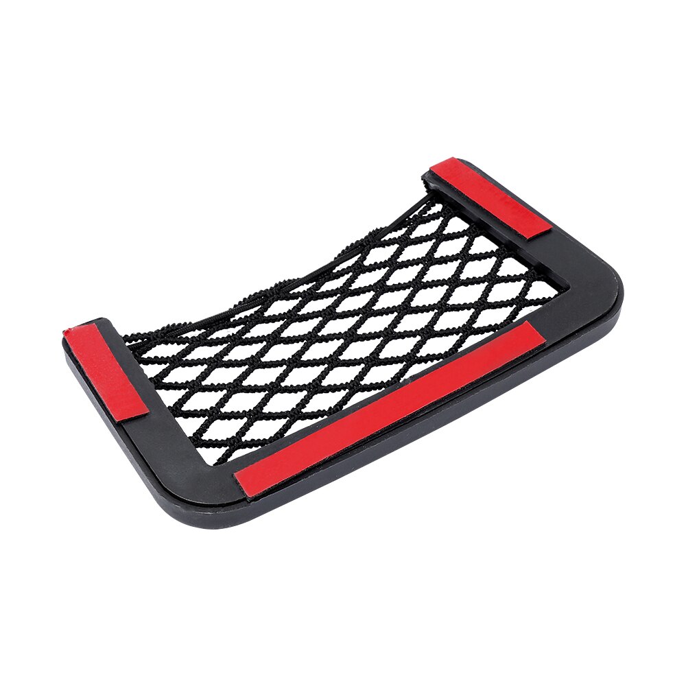 Bolsa de red negra Universal para coche, soporte para teléfono, organizador de bolsillo para malla de coche, bolsillo para cartera, llaves, bolígrafos y más