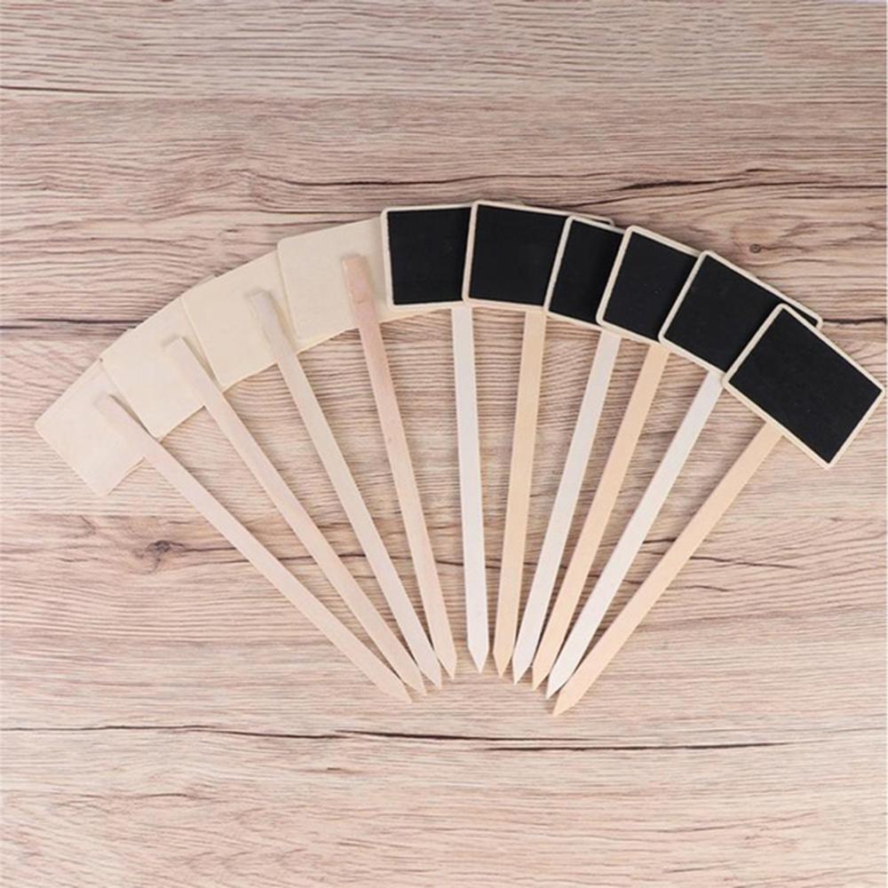 10PCS Mini Marker House Decorations Reusable Garden Tools Plants Tags Wooden Chalkboard Classification Marker Mini Blackboard