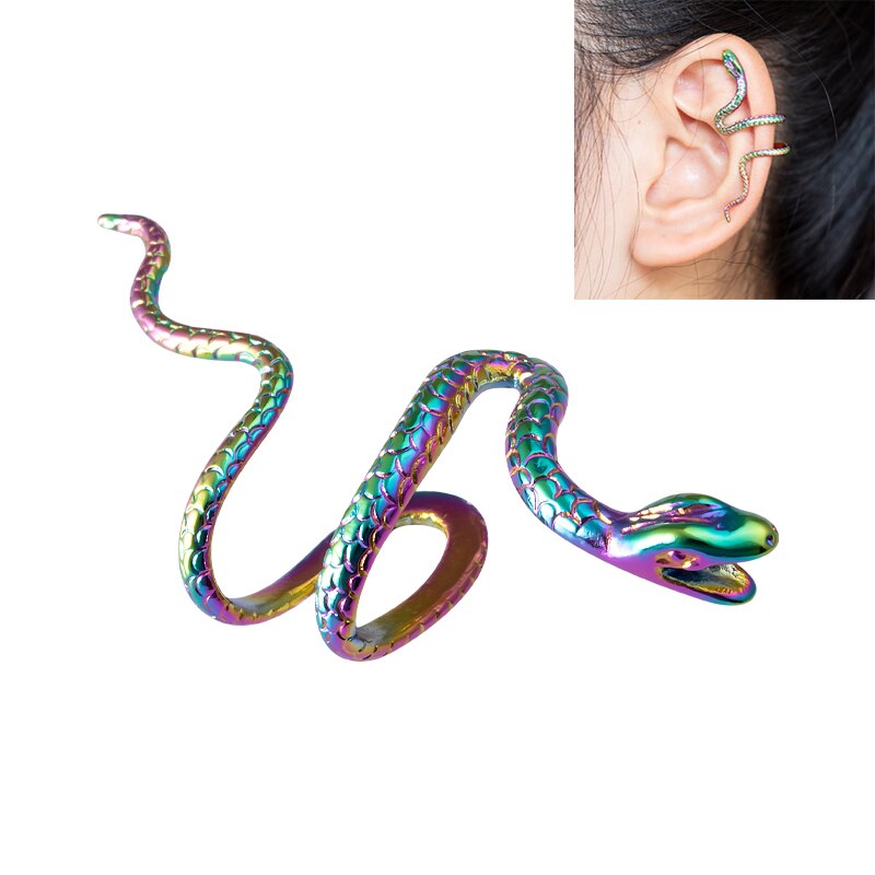 1PC Kupfer Schlange Ohrclip Manschette Wrap Ohrringe Keine Gefälschte Piercing-Clip Knorpel Ohrring für Frauen Männer körper Schmuck Punk Rock: FK30023RB-1pc