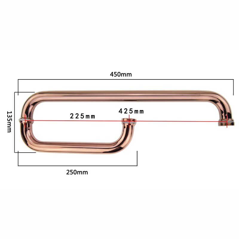 Rose Gold Dusche Installation Bausätze Dusche Glas Klemme Halterung Glas Türgriff Scharnier Gehäbenutzen Glas Tafel Unterstützung Bar: Glas Tür handhaben 1