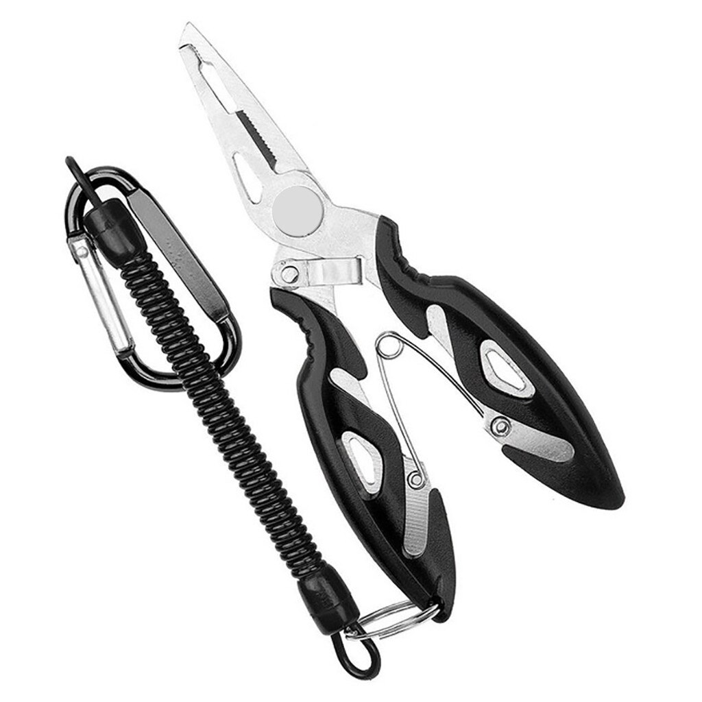 Vis Tang Gevlochten Multi Tool Schaar Opener Tackle Controle Remover Lokken Aas Cutter Vliegen Lijn Draad Visser Split Ring: 9BK