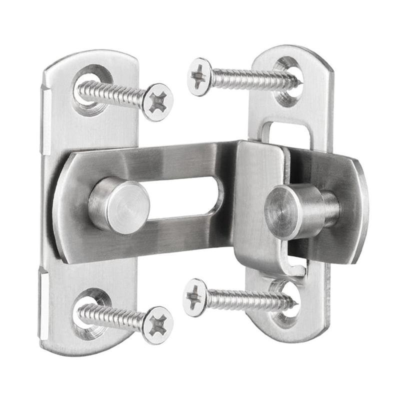 1pc Window Latch Stainless Steel Bolt Door Button Door Sliding Door Degree Lock Anti-theft Door Latch Buckle Lock 90 Buckle J6S1