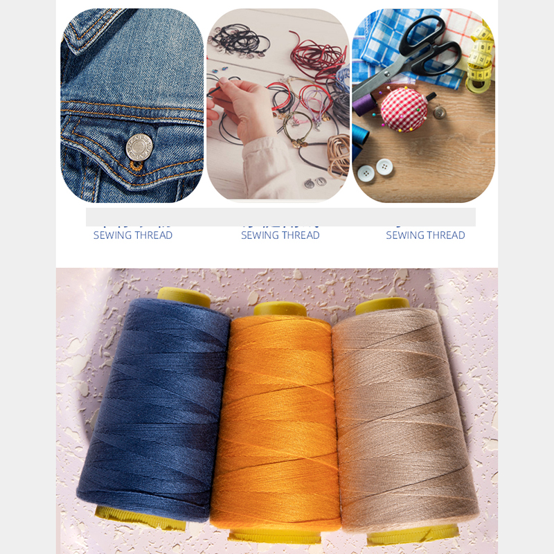 Hilo de coser grueso 203 de tela vaquera, hilo de coser de poliéster de Color, máquina de coser, costura doméstica, accesorios hechos a mano DIY