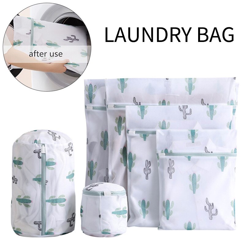 1PC Durable Laundry Mesh Clothes Washing Bags Cactus Bra Underwear Laundry Bags Travel Storage Bags
