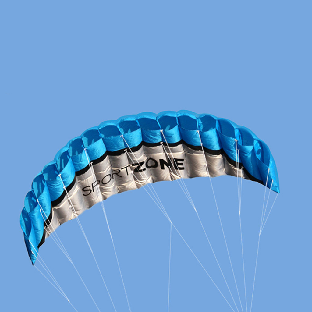 Kite 2,5 m línea Dual paracaídas acrobático deporte playa exterior Kitesurf volando juguetes azul grande niños cometas de juguete cometas para adultos