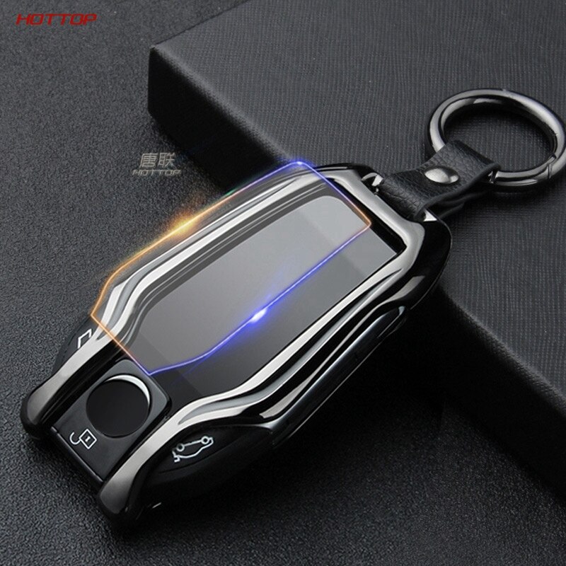 Metall + silikagel bil led display nøkkel deksel etui for bmw 7 series  i8 740 730li x3 x5: D lys svart 3 stk