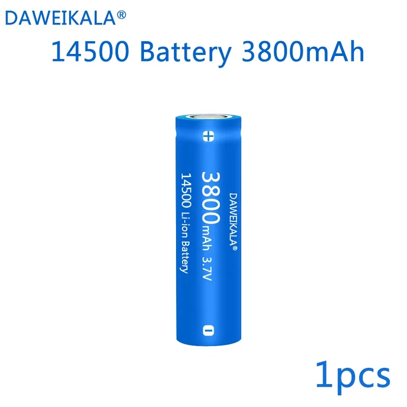 Nueva batería de iones de litio 14500, batería recargable de 3,7 V y 3800mah para linterna, linterna LED, juguetes + cargador: Oro