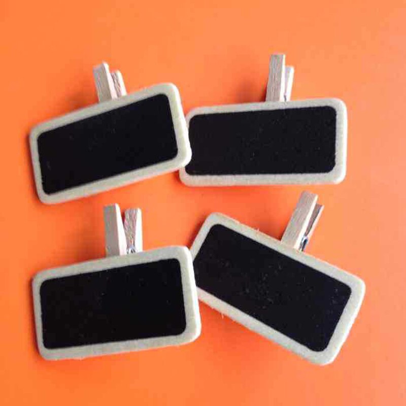 Mini Wooden Blackboard Memo Sign Message Small Note Stand Clip for Food Labels Party SGA998
