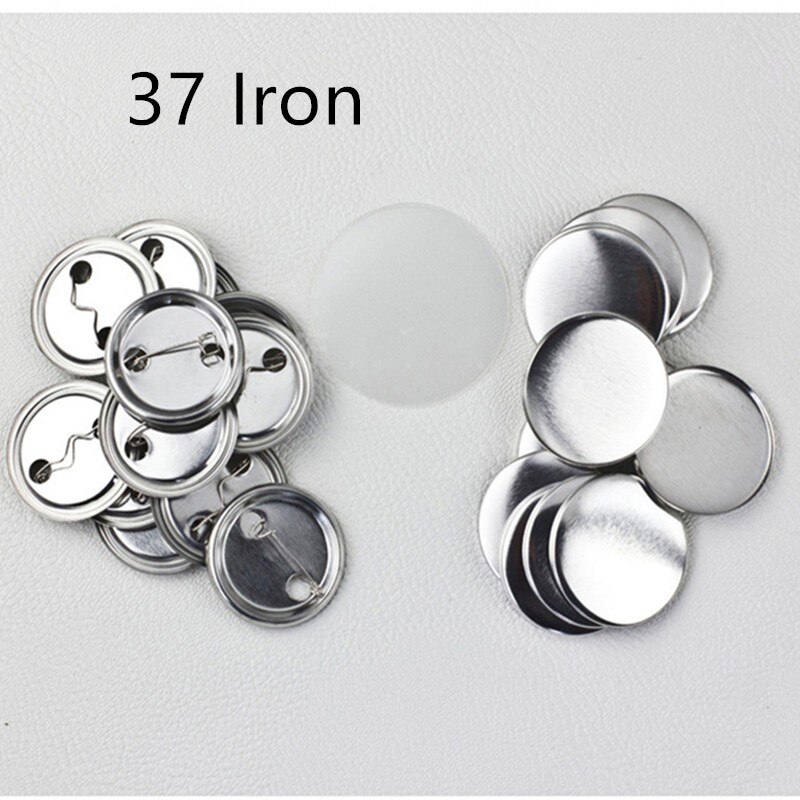 10Pcs 32,37 Mmplastic Metal Blank Badge Pin Button Parts Benodigdheden Voor Kleding Badge Button Maker Metalen Diy Ambachten Materialen: 37 Iron 10pcs