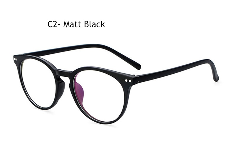 Men Glass Frame Women Black Eyeglasses Frame Vintage Round Clear Lens Glasses Optical Spectacle Nerd Party Eyewear: C2 Matt Black