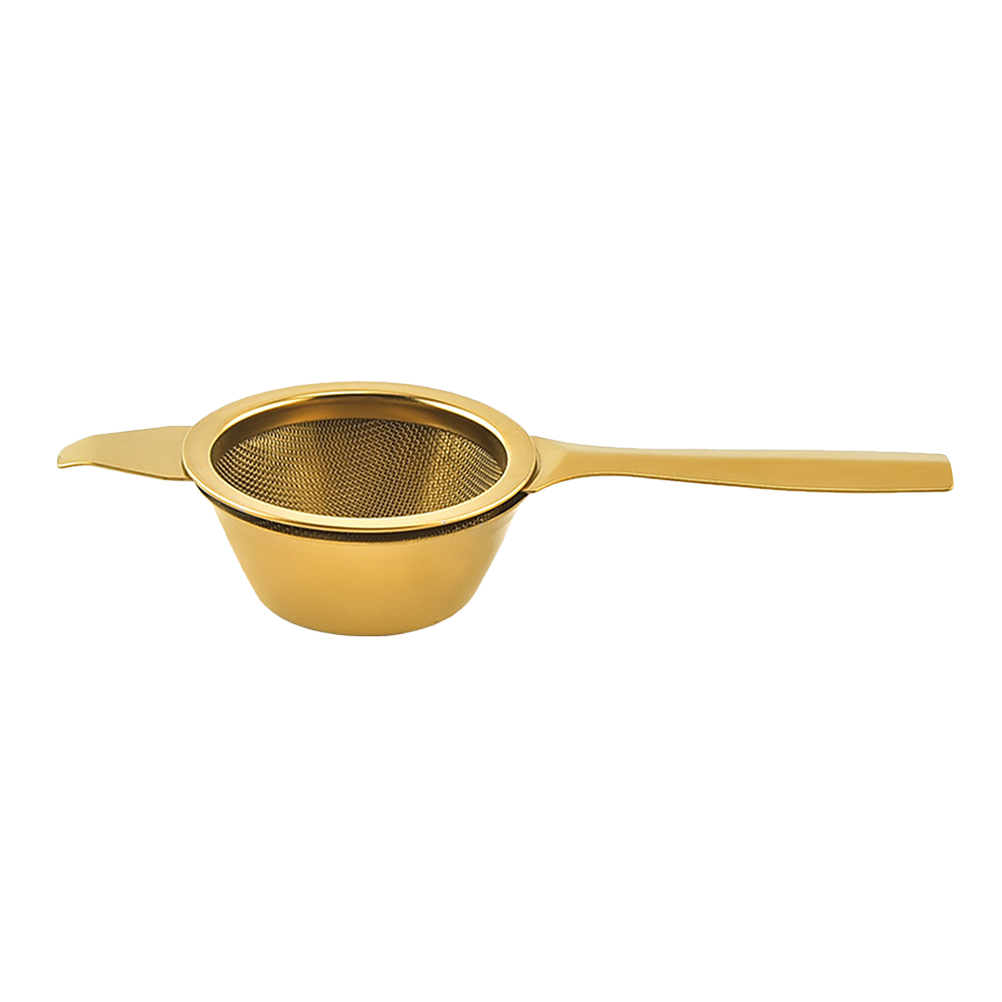 Stainless Steel Tea Infuser Long Handle Tea Infuser Loose Tea Strainer Home Supplies: Golden