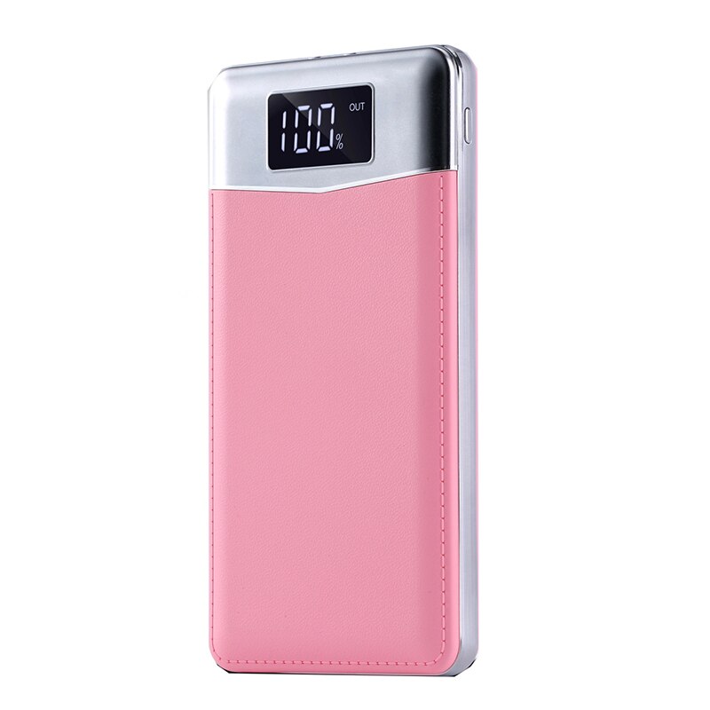 20000mAH Portable External Battery Power Bank Poverbank LED Display Phone Charger Dual USB Pover Bank For Smart Phone Powebank: Pink