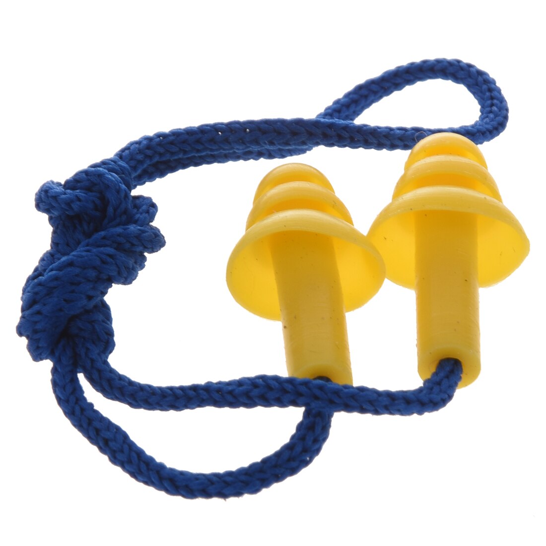 Stille herbruikbare blauwe nylon koord gele siliconen oordopjes