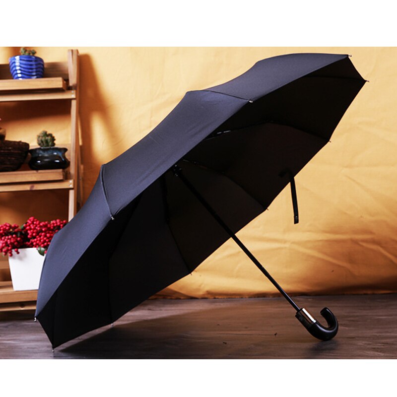 Men Three-folding Umbrella 10 Ribs classic english style automatic strong wind resistant umbrella rain business parasol