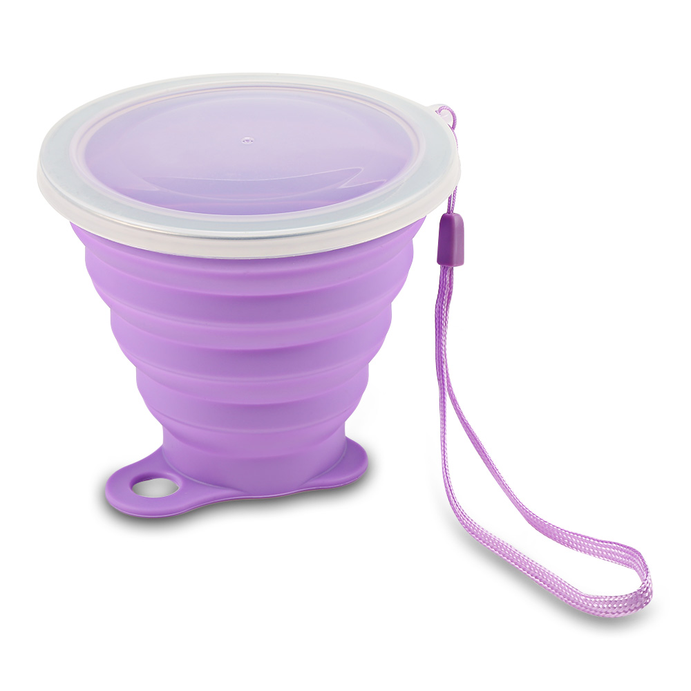 270ml Silikon Falten Wasser Flasche Tasse Mit Schlüsselband/Staubdicht Abdeckung Deckel Außen Kaffee Tee Milch Tassen Versenkbare Reise copa
