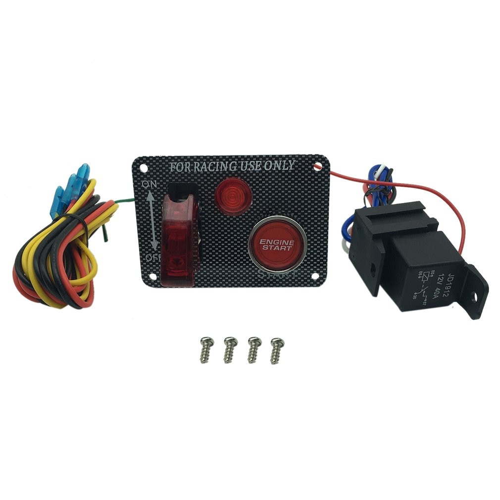 Power Off Switch Panel Multifunction Ignition Start Switch Red Push Button Aircraft Kit for Racing Car