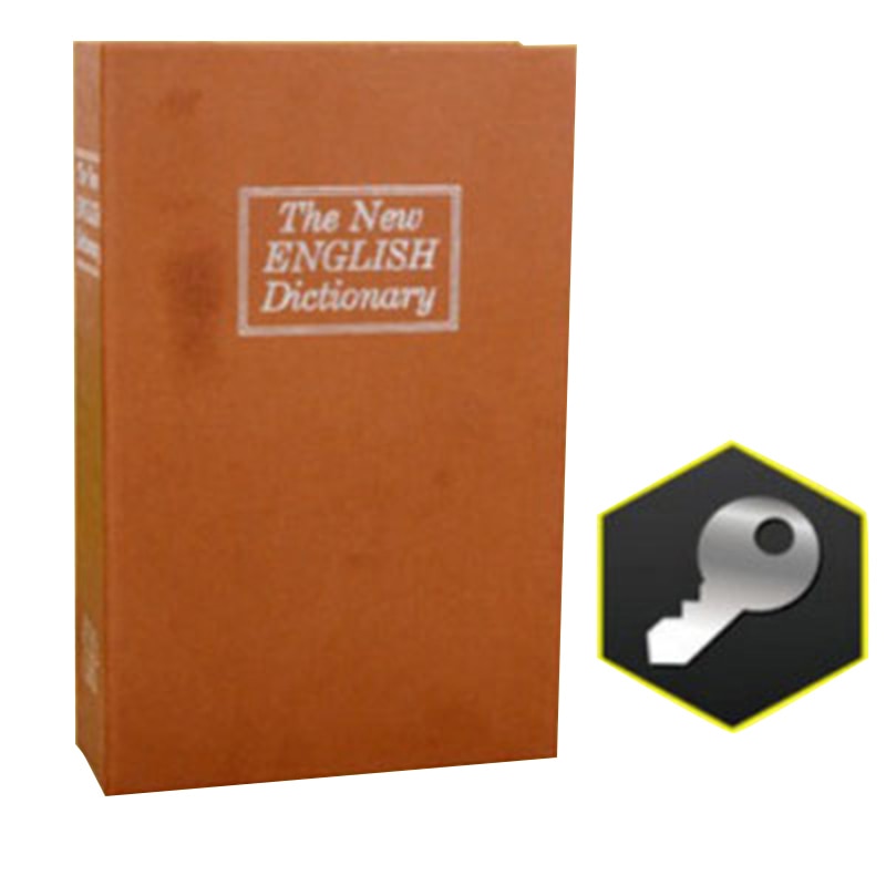 Secret Book Safe Box Simulation Book Storage Box with Lock Bedroom Home Use @M23: Brown Key S