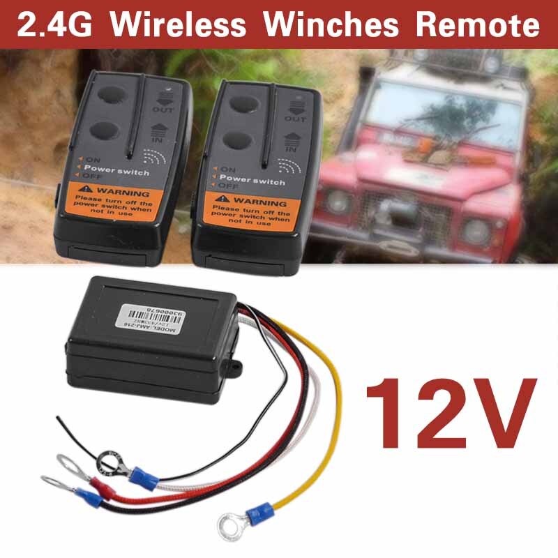 2.4G 12V Digitale Draadloze Lieren Afstandsbediening Herstel Kit Voor Jeep Suv Auto Ontvanger En Afstandsbediening Auto Draadloze lier Controller