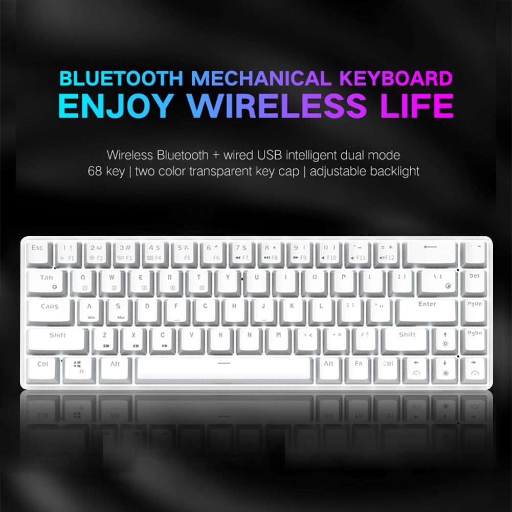 VODOOL RK855 RGB 68 Keys Wireless Bluetooth Gaming Mechanical Keyboard Blue Red Brown Switch Keyboard For PC Laptop Office