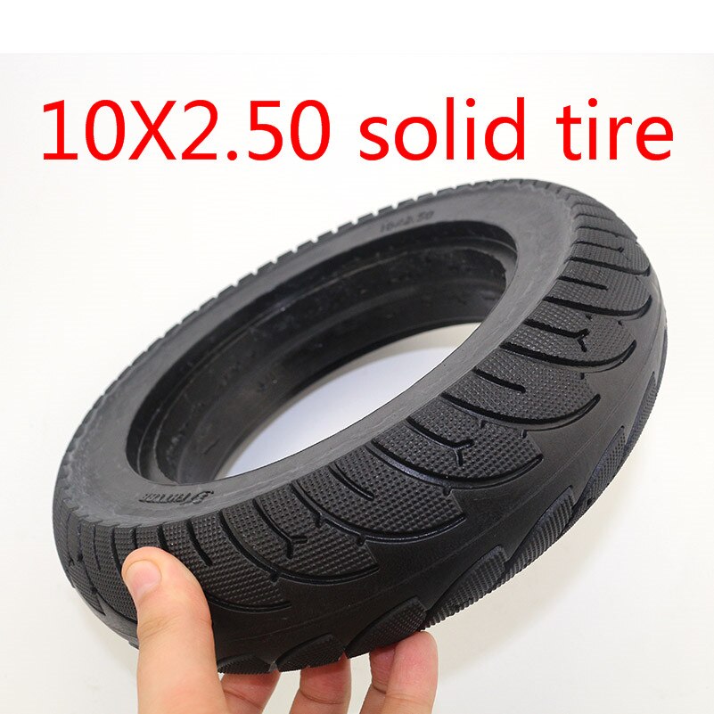 Size 10 inch solid wheels 10x2.50 explosion-proof Solid Tyres & aluminum alloy Disc brake hole rims for 8/10 inch Electric Scoot: solid tire