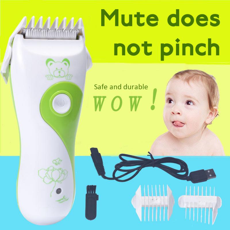 Baby elektrisk hårklipper genopladelig lavt støjniveau hårtrimmer hårskæremaskine hår barberingskamme børn skæreværktøj