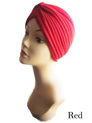 Retail Women's Beanies Muslim Turban Women Big Satin Bonnet Elastic Turban Dastar Imamah: red