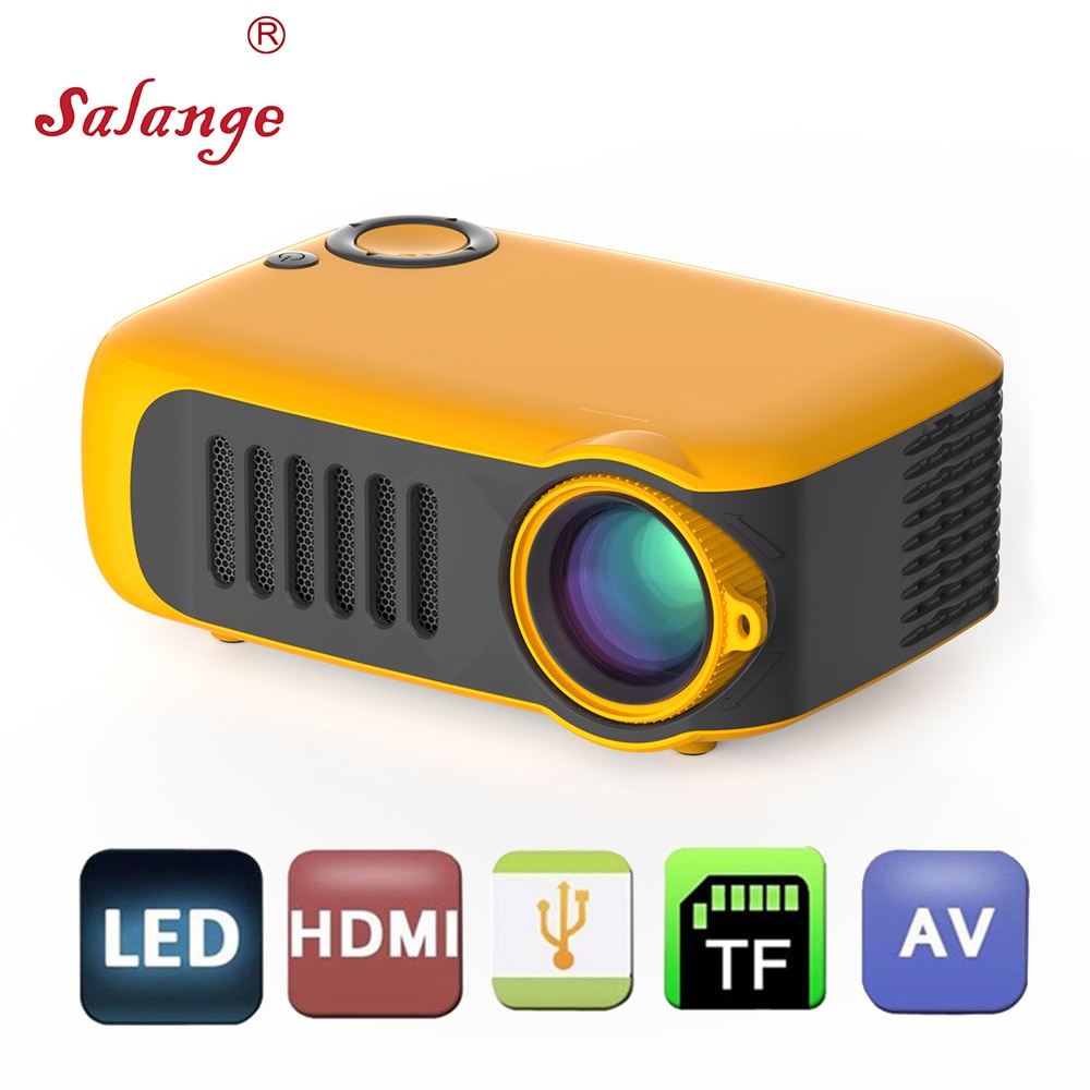 Salange A2000 Mini proyector para cine en casa, 800 lúmenes soporte 1080P proyector de vídeo HDMI USB reproductor multimedia SD Beamer