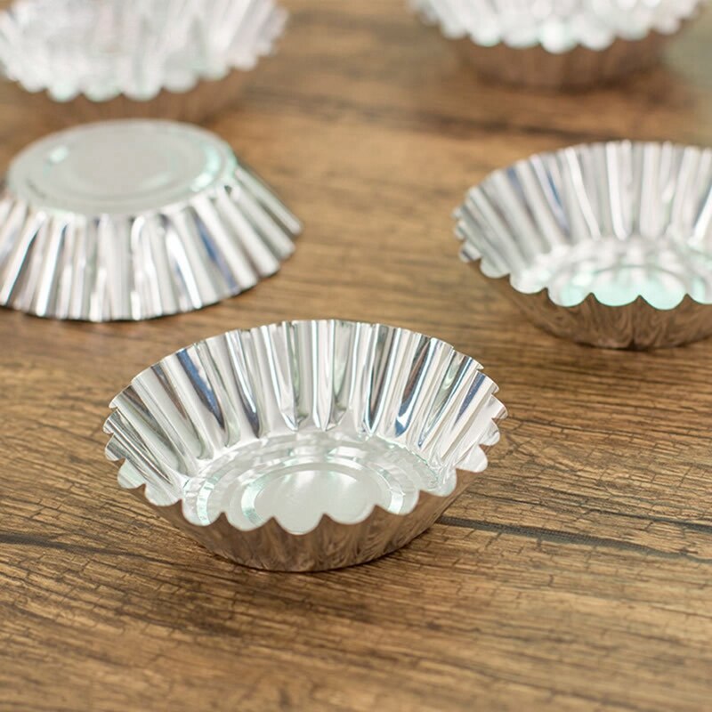 100Pcs Aluminium 2.8 \ "Folie Taartvorm Wegwerp Mini Pot Pie Bakken Plaat Tin