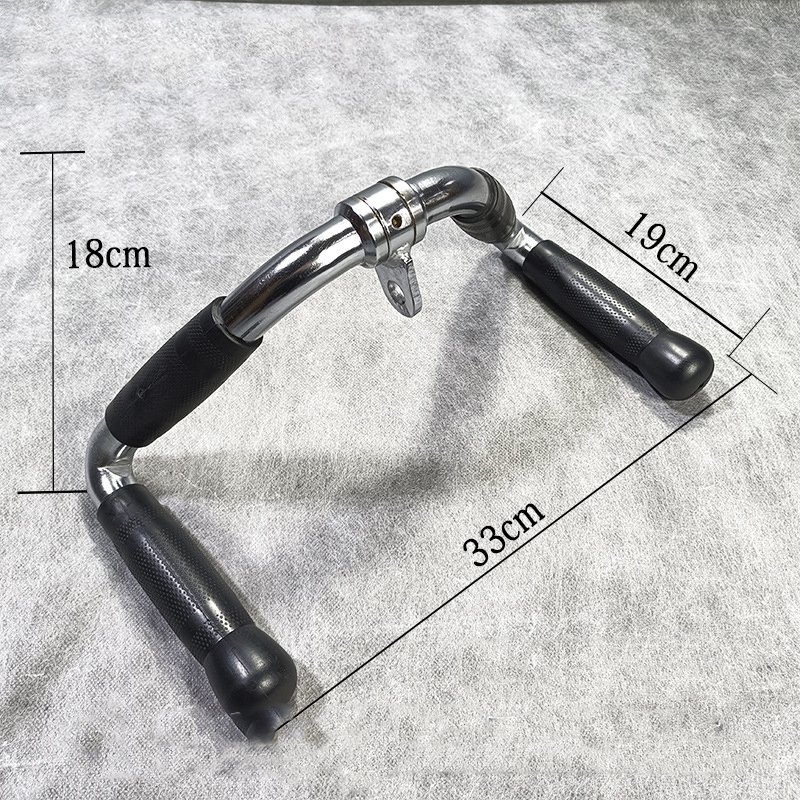 Fitness Lat tirer vers le bas poignée poignée antidérapante gymnastique poulie câble Machine accessoires aviron t-bar entraînements à domicile solide poignée barre: Black