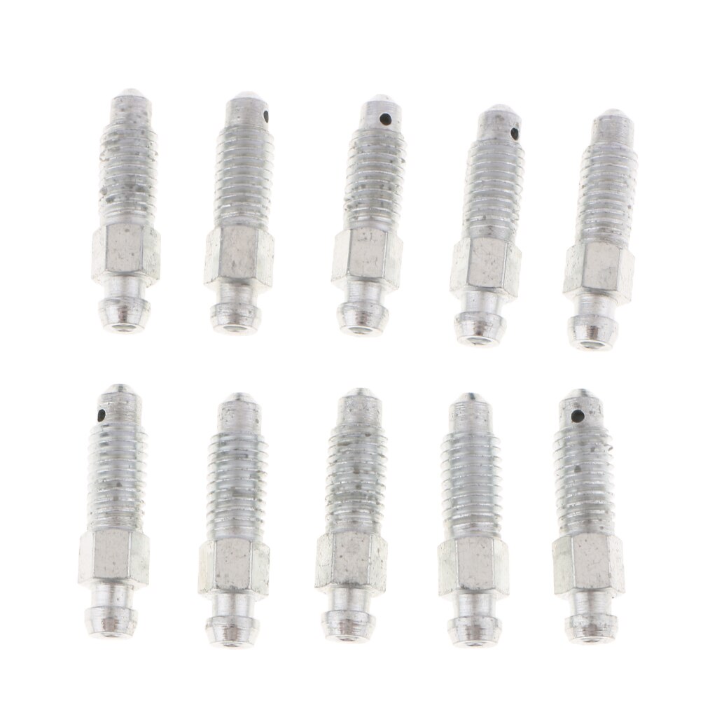 10 tornillos de purga de pinza de freno delantero y trasero de coche, M8 x 1,25, plata, 32mm, 10 unidades