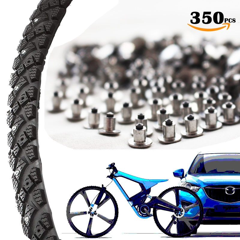 350 stk 6.5mm/0.26 "vinter besat mountainbike pigge til fedt cykel montering dæk sne studs aluminium dæk studs skarpe hårdmetal tip