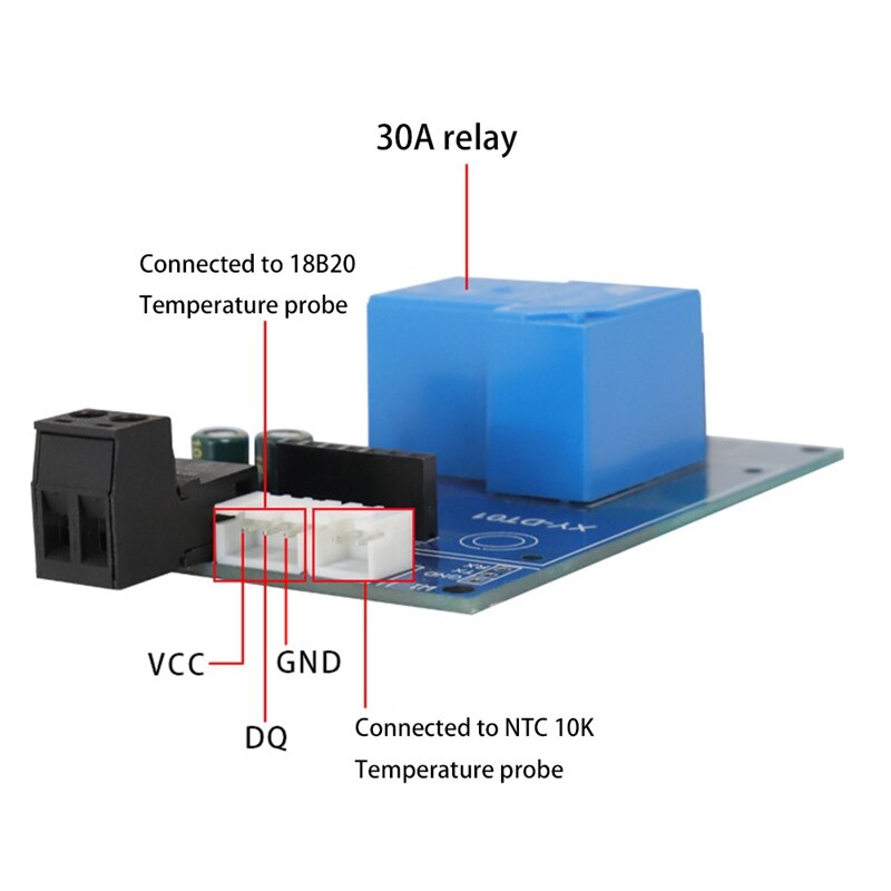 XY-DT01 Digital Thermostat High-Precision Digital Display Temperature Controller Module Cooling and Heating 30A Relay