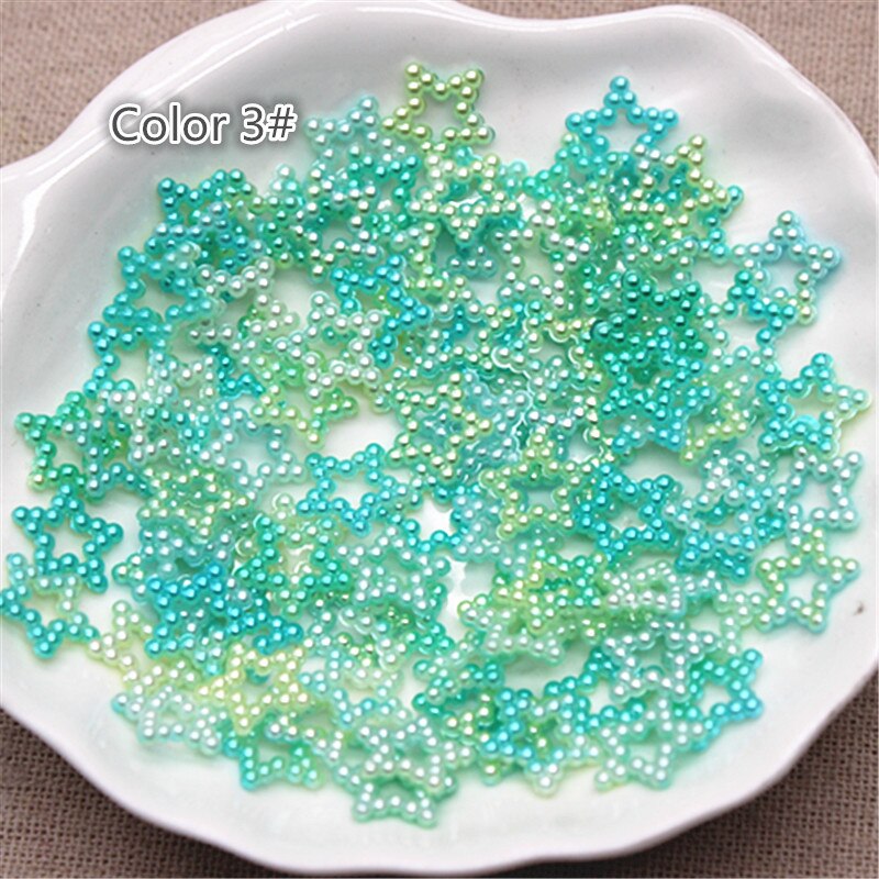 100 stk 12mm enhjørning farge abs perle stjerne form cabochons scrapbooking rekvisita festdekorasjon konfetti gjør selv håndverk