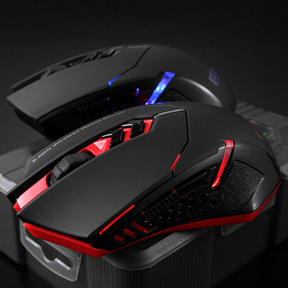 ET X-08 2000DPI Adjustable 2.4G Wireless Gaming Mouse Red 800/1200/1600/2000/2400 DPI levels Game Mouse