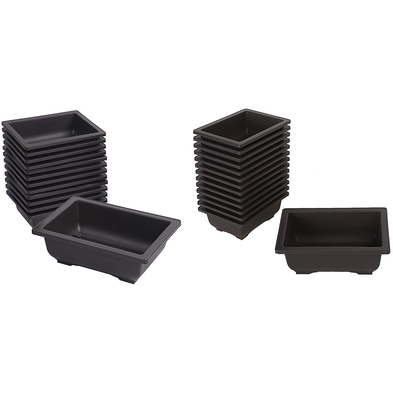 Rektangulär plast bonsai träningskruka, blomma och köttig kruka behållare, används för trädgård, heminredning