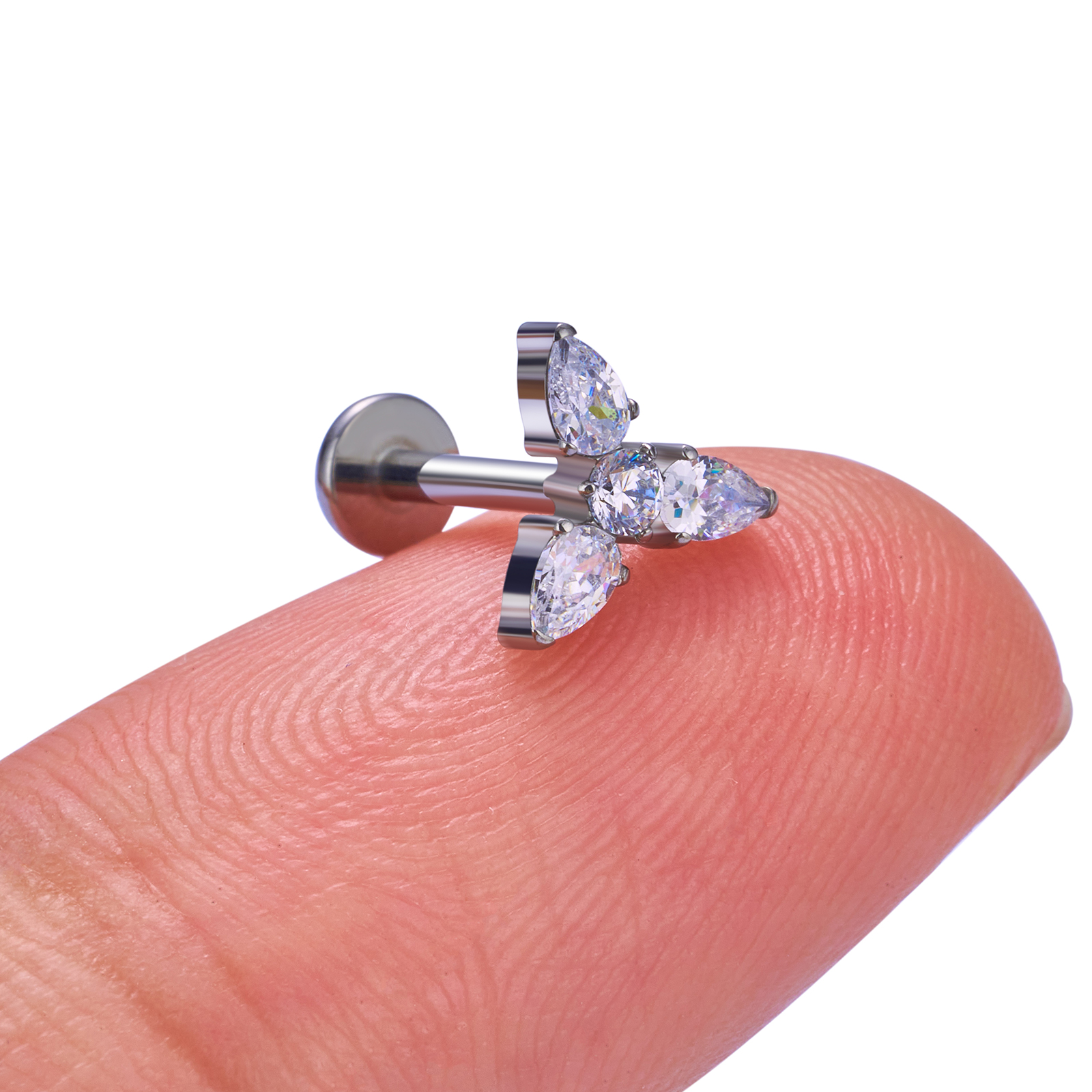 G23 titanio 16G Piercing Labret labio Nasal pendiente de tuerca hilo interno joyería del cuerpo oreja Tragus cartílago hélice Dait