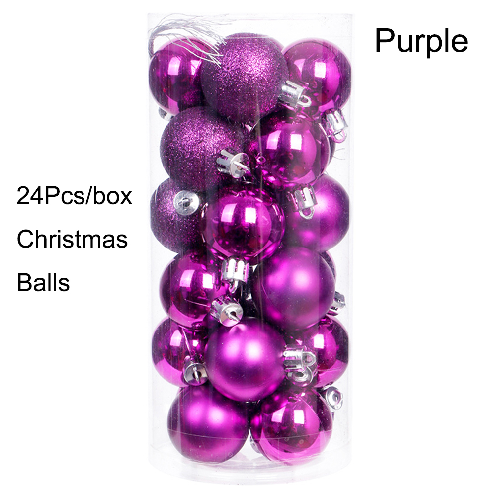 3/4cm 24 . røde grønne julekuler pynt jul juletrekuler dekorasjon hengende anheng ball år navidad dekor: Mørkegrå / 3cm