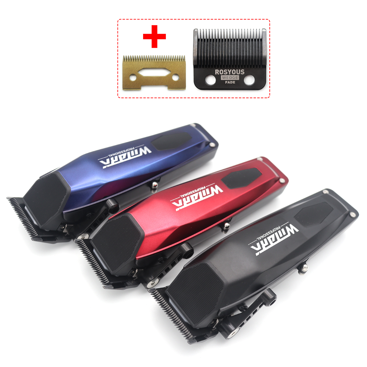 WMARK NG-125 Máquina para cortar cabello para hombres Cuchillas de cerámica Pantalla LCD Puerto USB Máquina cortadora de cabello Máquina cortadora de cabello