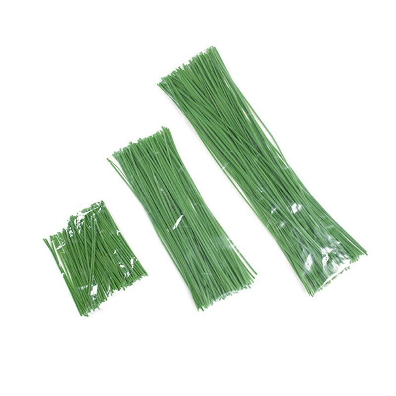 100 Uds., planta de amarre trenzado, alambre verde resistente para jardinería, Cable reutilizable, planta, bridas, flor, Rama, Clip de fijación