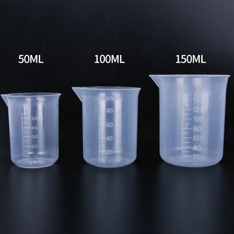100ml/250ml/500ml/1000ml Plastic Graduated Measuring Cup Liquid Container Epoxy Resin Silicone Making Tool Transparent MixingCup