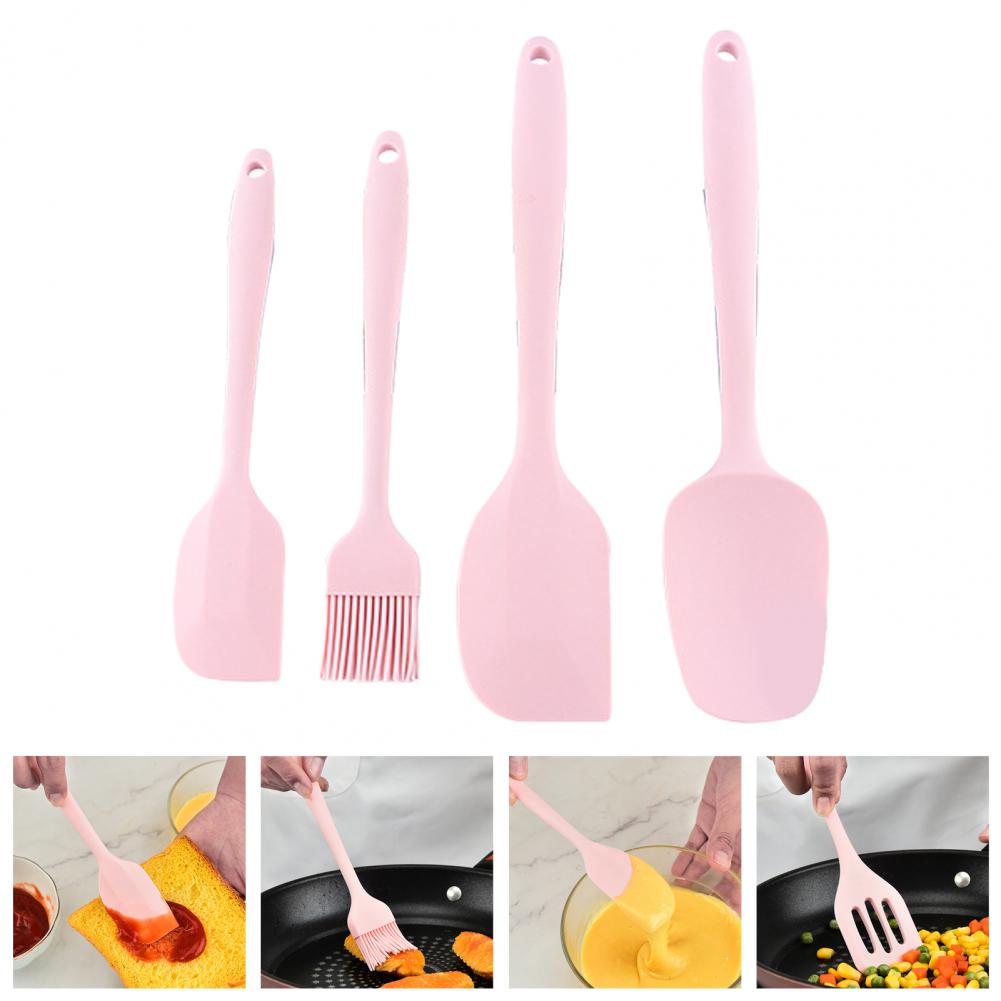 Utensils Kit Silicone Scraper Set Smooth Edge Non-Stick Safe Versatile Safety Kids Cooking Scraper Spatulas