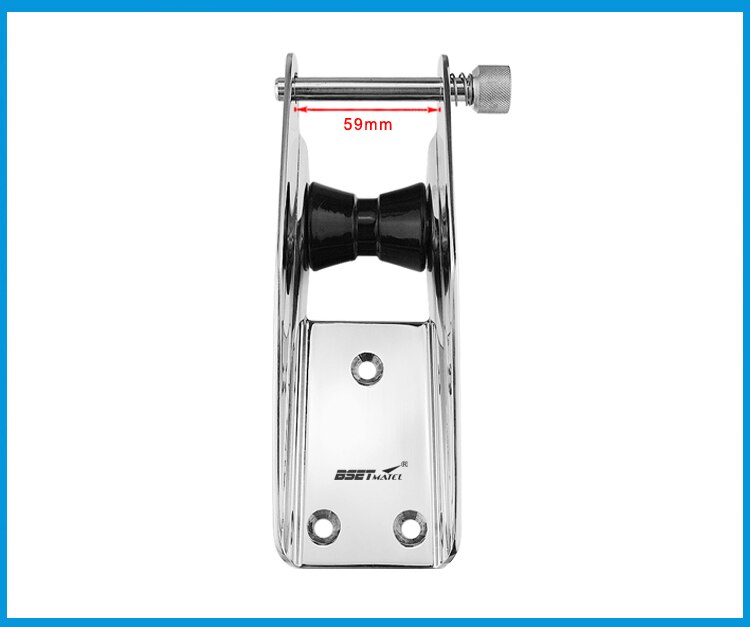 Stainless Steel 316 Heavy Bow Anchor Roller Fixed Anchor Fairlead Marine Boat Docking Nylon Roller Spring Loaded Pin Prevent