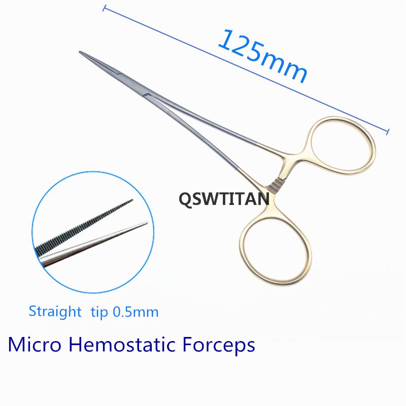 Microvasculaire Hemostatische Klem Tang Chirurgische Tang Hemostat Vergrendeling Klemmen Tang Vissen Tang: GOLD- Straight