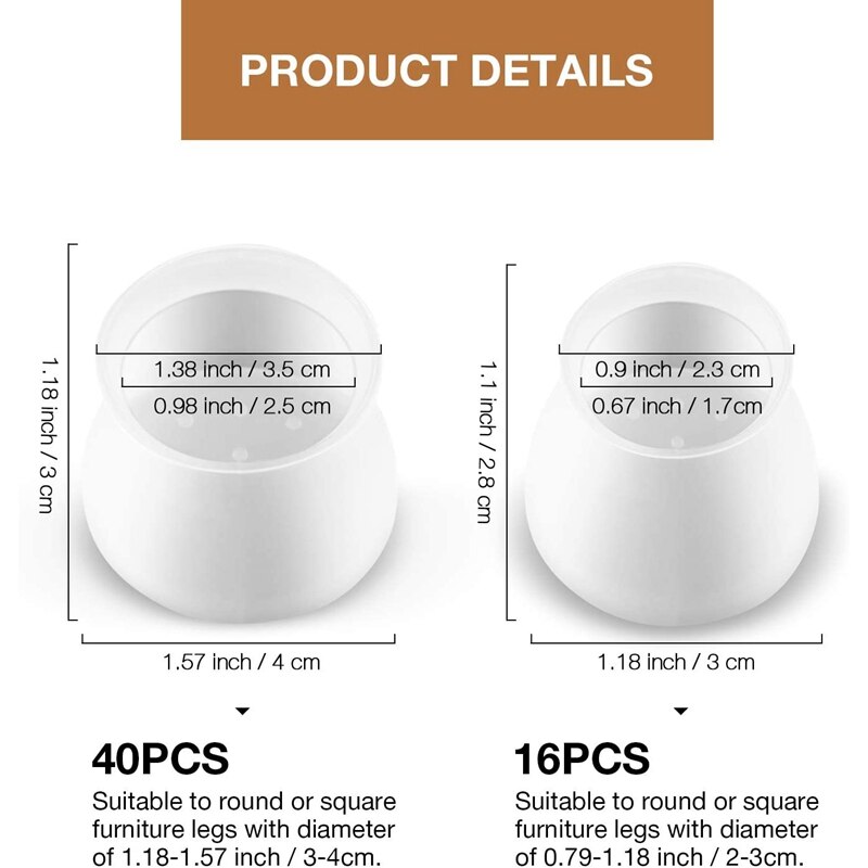 Stoel Been Floor Protectors,56Pcs Meubels Bescherming Cover Caps Anti Slip Bodem Stoel Benen Pads Voor Meubels Tafel