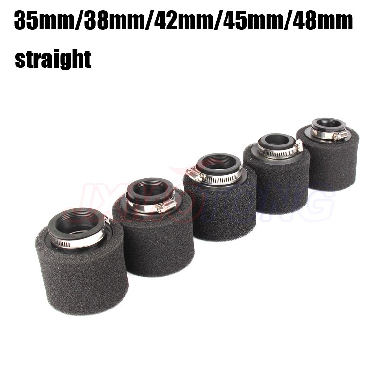 Filtro de aire de espuma de cuello recto, negro, 35mm, 38mm, 42mm, 45mm, 48mm, esponja limpiadora, ciclomotor, CG125, 150cc, Moto Dirt Pit Bike