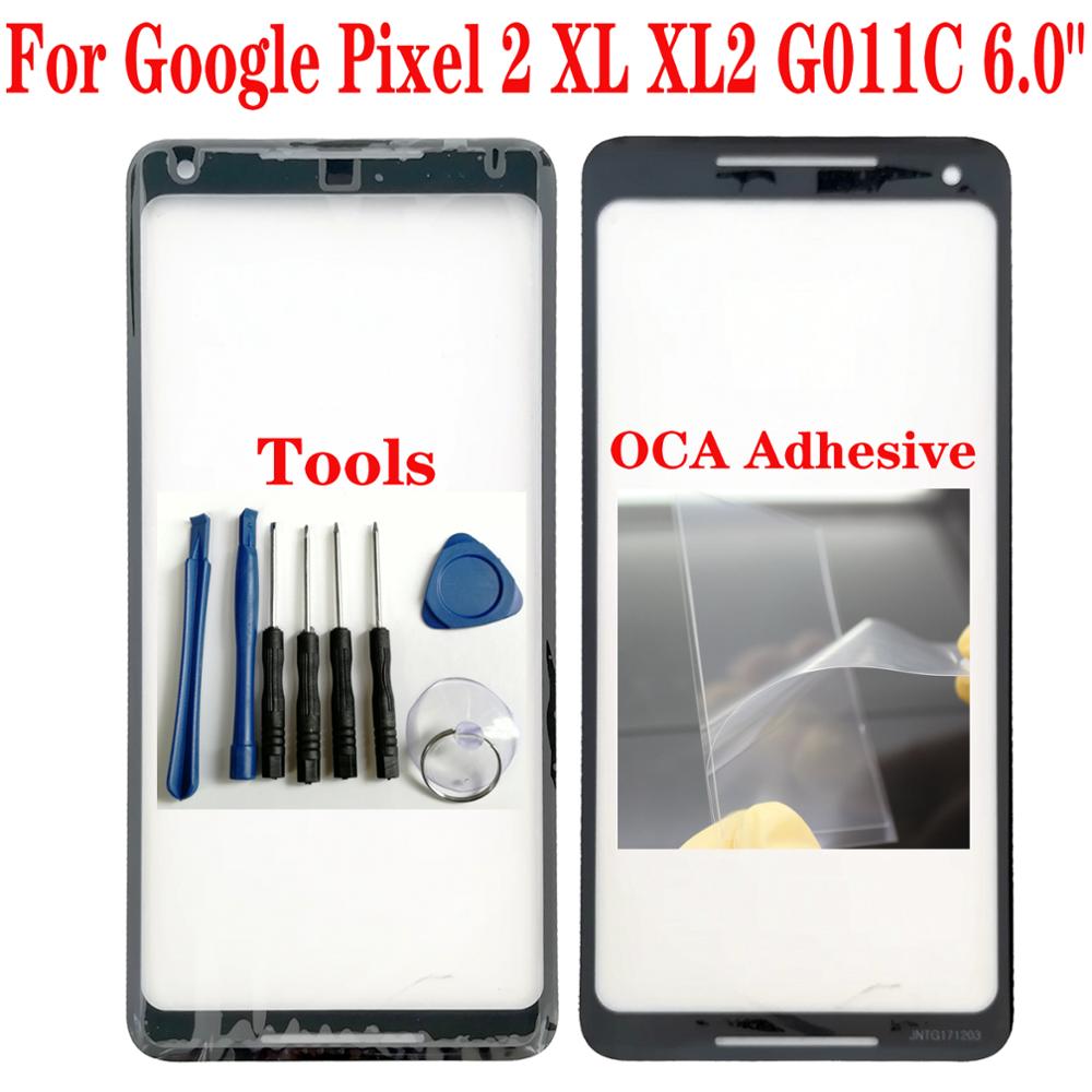 Shyueda 100% Orig Buitenste Scherm 6.0 "Voor Google Pixel 2 XL XL2 G011C Outer Front Screen Glas Lens vervanging