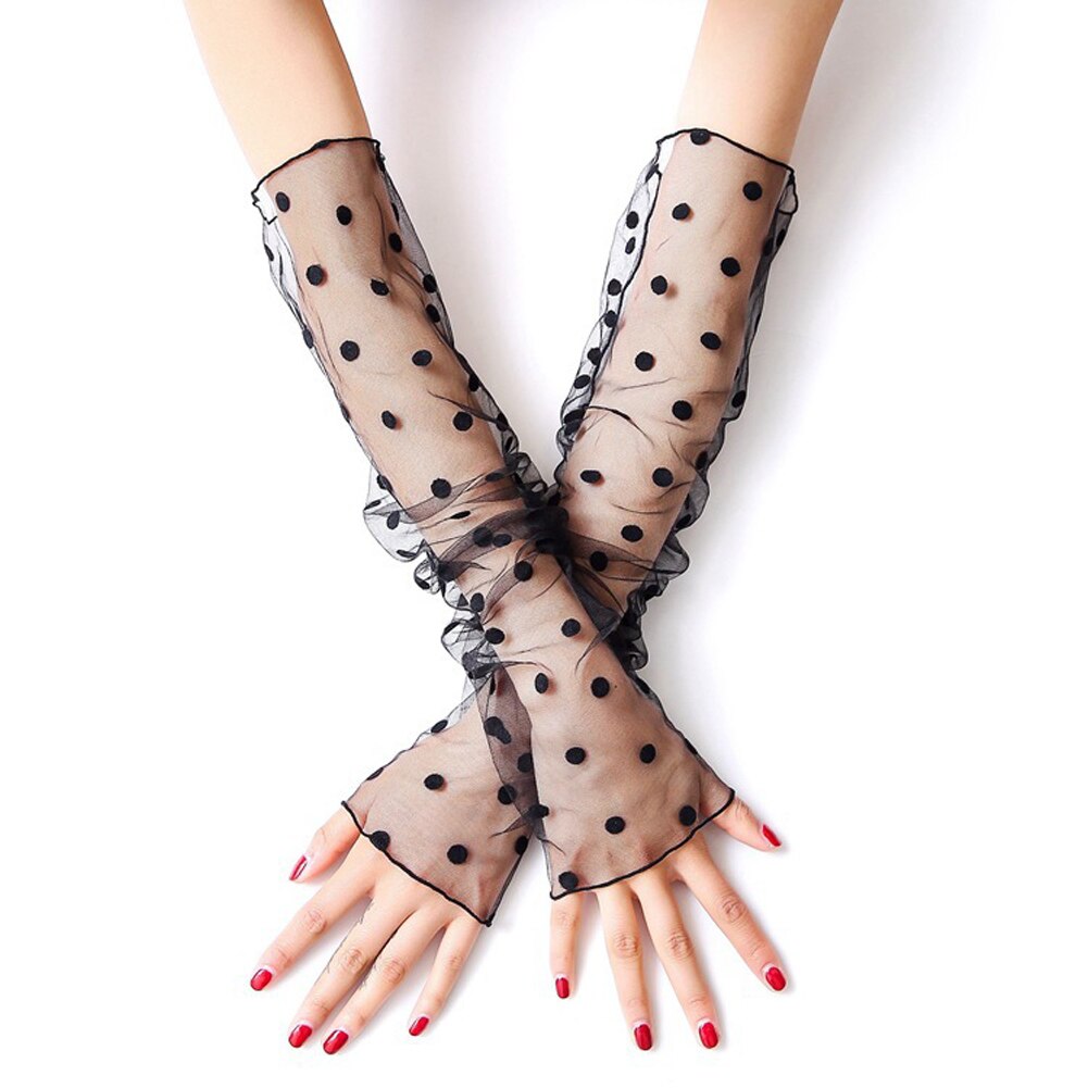 Manga de encaje de malla para mujer, protección solar de verano, calentadores de brazos de conducción, mangas largas, cubierta UV delgada, manga larga transpirable: 6