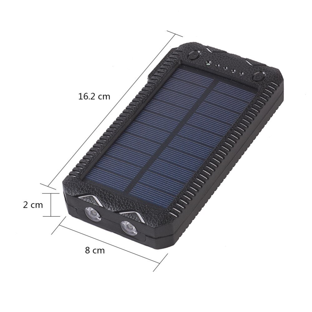 Portable Dual USB Car Jump Starter Solar Battery Charger External Battery Pack Phone Charger Power Bank Chargers