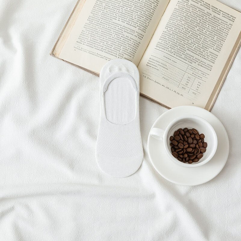 LKWDer-Calcetines de malla con agujeros para mujer, medias invisibles antideslizantes de silicona, de corte bajo, de algodón, para primavera y verano, 5 pares: C